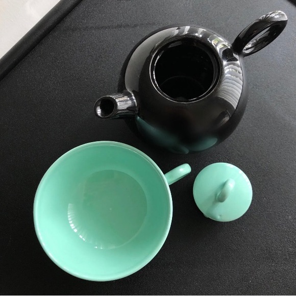 Black & Mint Colour-block Teapot and Mug - Picture 3 of 3